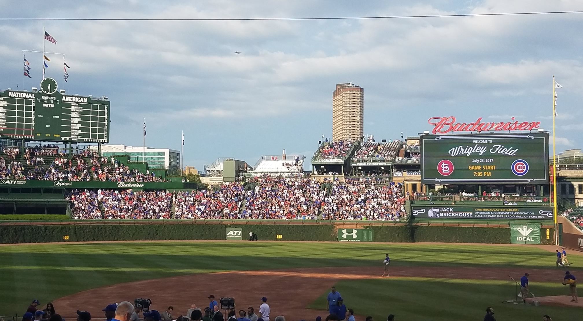 Chicago Cubs Outfielders Connection to the Wrigley Field Bleachers 